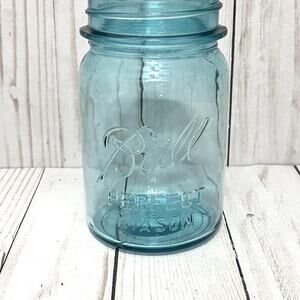Vintage Ball Perfect Mason Jar Aqua Blue Glass Antique 1920s–30s – #3 Mold